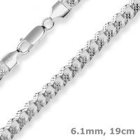 6,1Mm Armband Panzerkette Oval Silberarmband Armschmuck Aus 925 Silber 19Cm