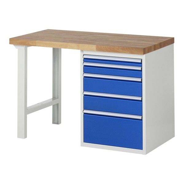 Rau Werkbank Modell 7511 Mit 5 Schubladen Bxtxh 1250X900X840Mm-image