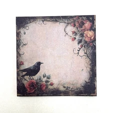 Gothic Crow Roses Sticky Note Pad Memo