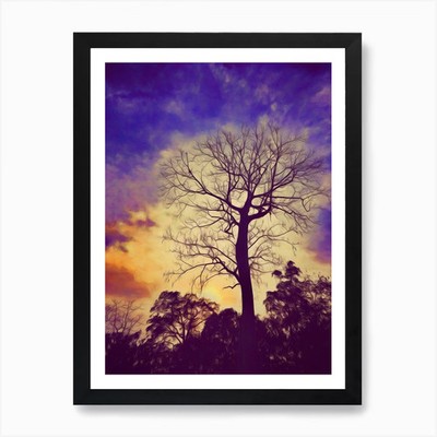 Der blattlose Baum Kunstdruck gerahmt Wandbild Poster Leinwanddruck Bild