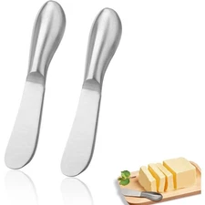 Stainless Steel Butter Knives Set of 2 Multipurpose Spreaders for Butter Cream