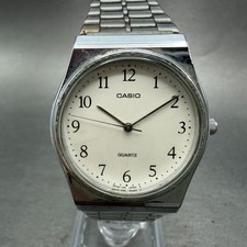 Casio MQ-336 Watch Men 33mm White Dial Silver Tone Round New Battery Vintage KJT