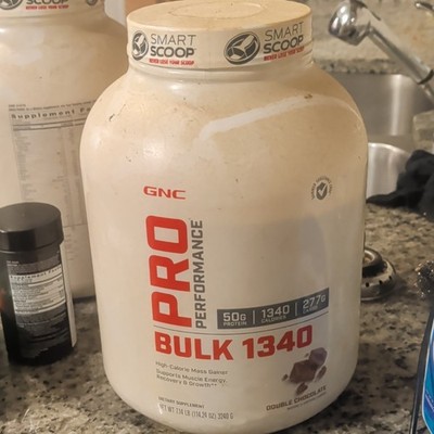 GNC Pro Performance Bulk 1340 Mass Gainer Powder, Double Chocolate 7.1 lb