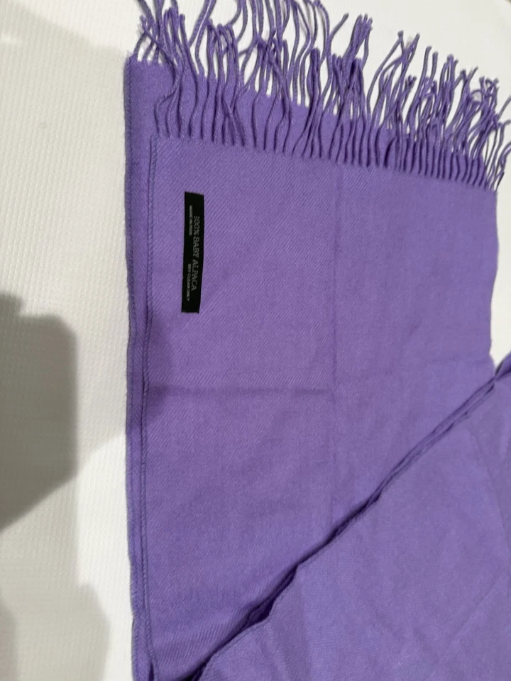 Bufanda 100% Bebé Alpaca Púrpura Hecha en Perú Foto 4 de 4