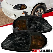 Fit 1993-1997 Honda Civic Del Sol Smoke Headlights Headlamps Leftright 94 95 96