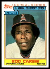 Rod Carew 1984 Topps Cereal Series #17 Angels MLB READ FREE SHIP AutographDen