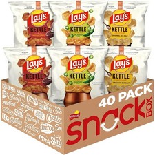 Lay's Kettle Cooked Potato Chips, 0.85 Ounce Pack of 40 Free Shipping