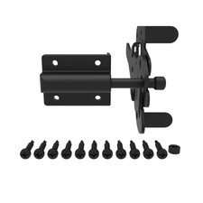 7.75 In. X 4 In. Heavy-Duty Black Stainless Steel Fence Gate Latch