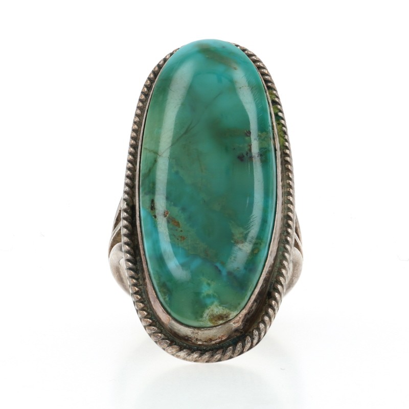 Native American Turquoise Solitaire Cocktail Ring… - image 1