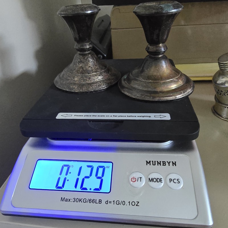 Vintage Sterling Silver Weighted Candlesticks By Frank M. Whiting 