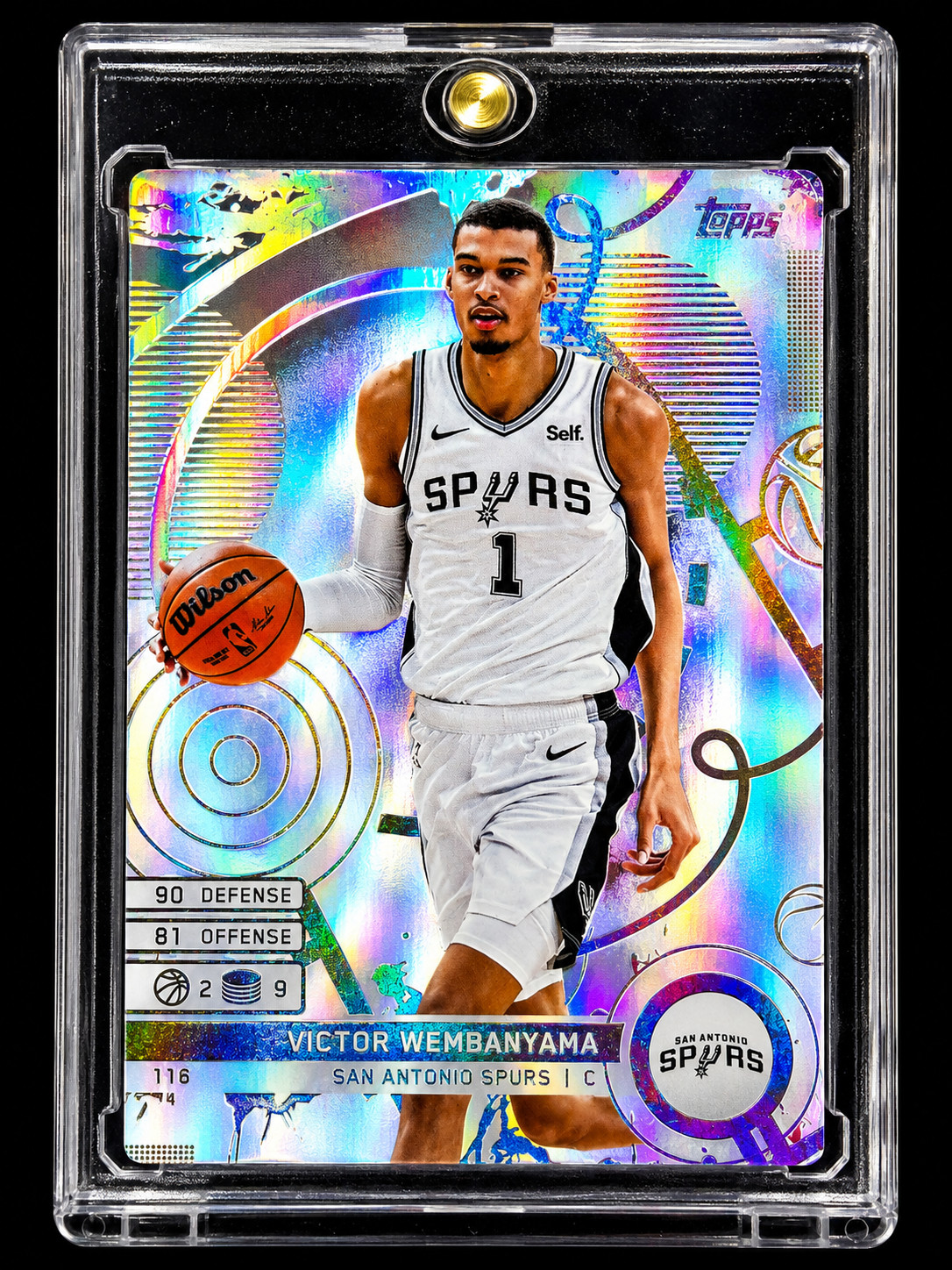 Victor Wembanyama WHITE REFRACTOR SP Insert Rare Snowflake Holo Spurs NBA Finals view 3