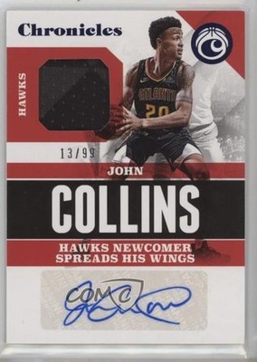 2017-18 Chronicles Signature Swatches Blue 13/99 John Collins Rookie Auto RC d3b