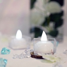 48 White LED TEA LIGHTS Waterproof Submersible Wedding Tabletop CENTERPIECES