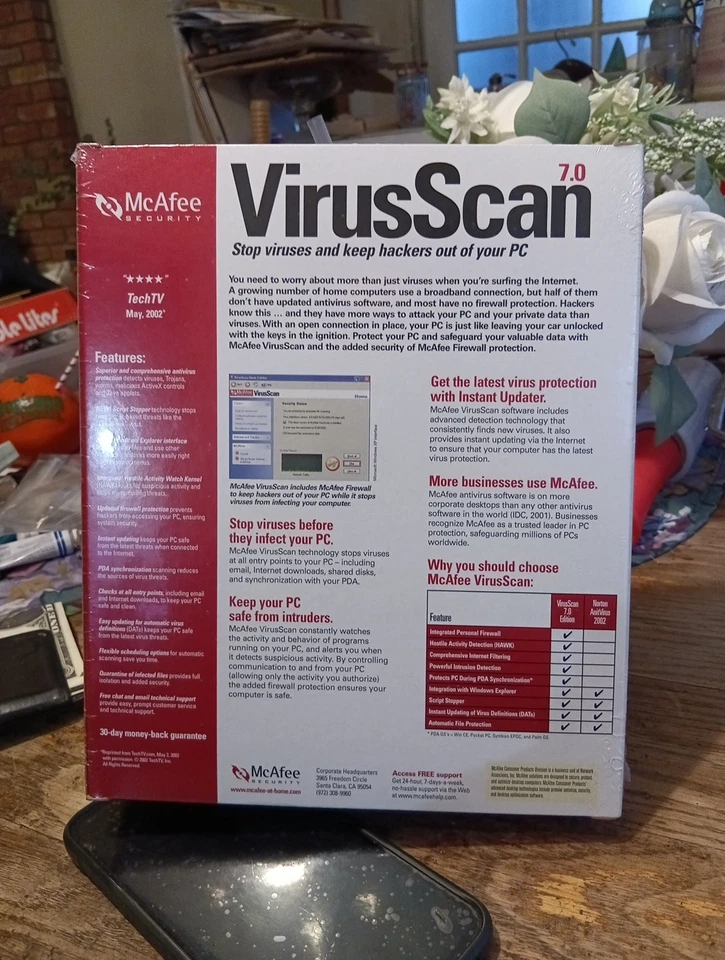 Vintage McAfee VirusScan for Win 95 / XP  CD-ROM Vers. 7.0 New Sealed - Image 2 of 4