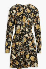 ULLA JOHNSON Salima Ruffled Floral-Print Silk-Crepe Mini Dress NWT Size 0