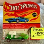 Vintage 1970 Hot Wheels Redline - Swingin' Wing Green USA Unpunched Card *L@@K*