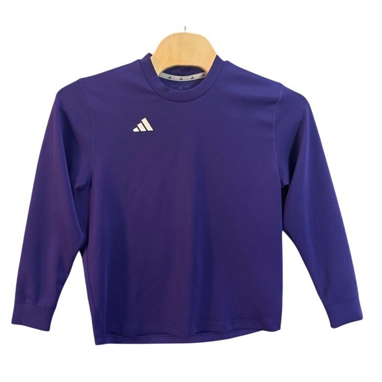 Adidas Purple Mock Neck Long Sleeve Training Shirt Mens Size