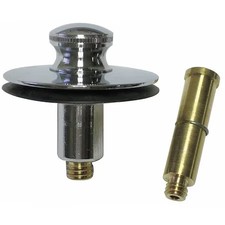 Watco 38516-Cp Push  Pull Tub Drain Stopper, 2 In Dia, 2 In Drain Size, Brass,