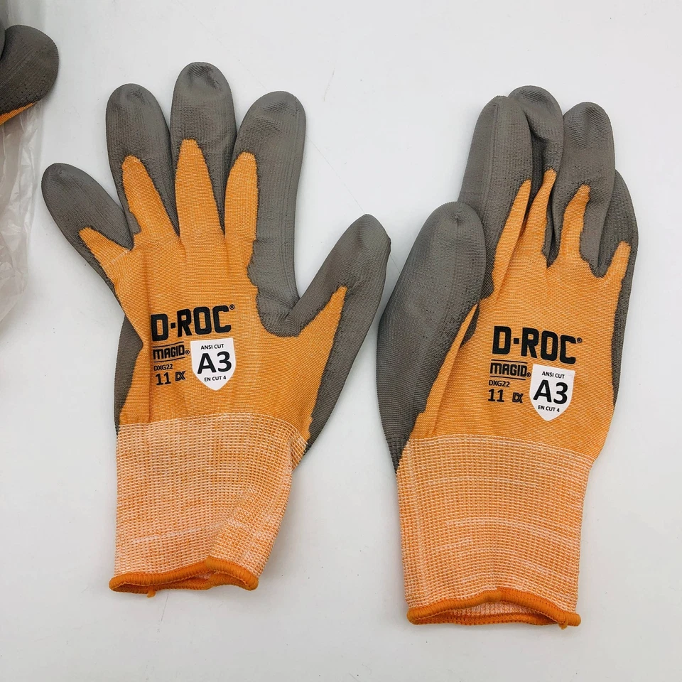 Guantes de trabajo resistentes a cortes Magid D-Roc DXG22-11 talla 11/2XL 18Ga recubiertos de palma 12prs Foto 4 de 4