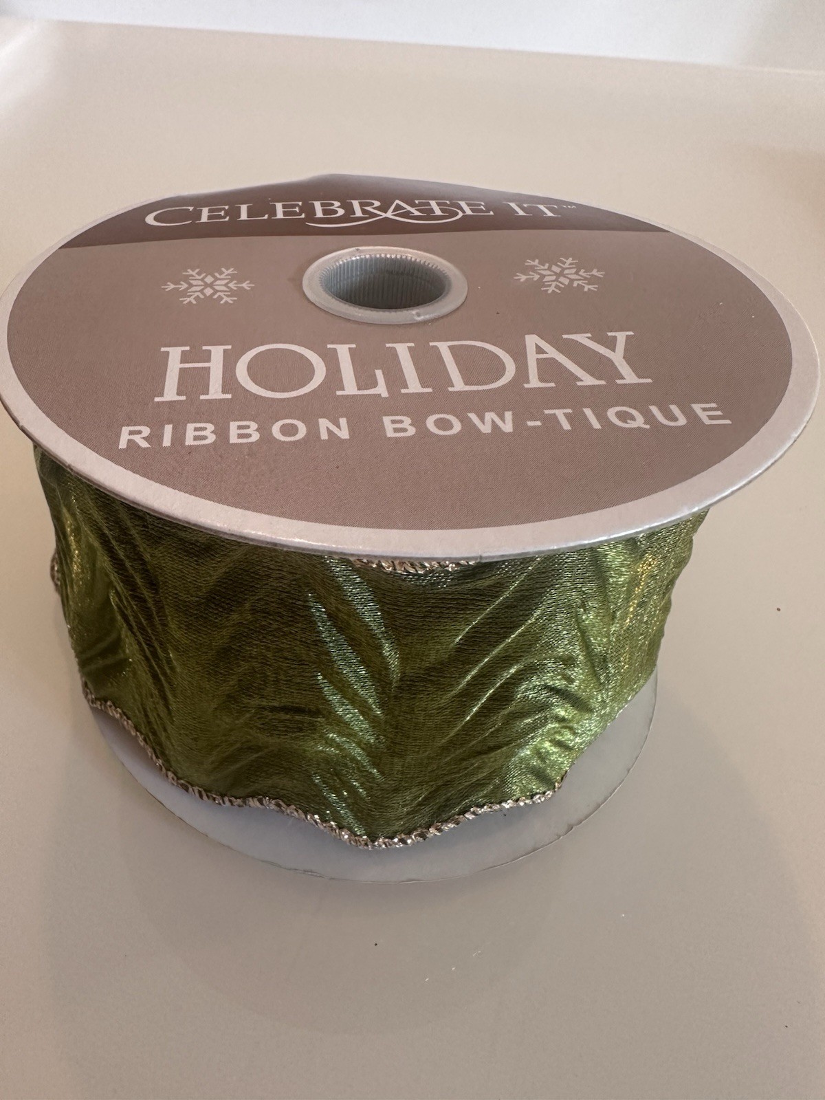 Lot 4 Christmas Wired 2.5" Ribbon - Celebrate It Red And Metallic Green 110 Ft