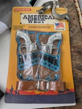 TOOTSIE TOY American West Double Holster Set Diecast Pistol Toy W Handcuffs