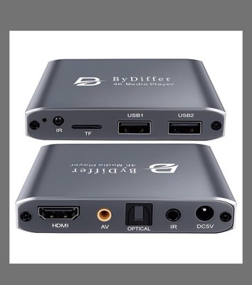4K HD Digital Media Player, TV MP4 Video Player For USB Drive/Micro SD Card,
