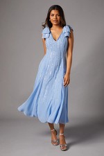 Coast Cornflower Blue Fit & Flare Dress Womens Occasion Dresses