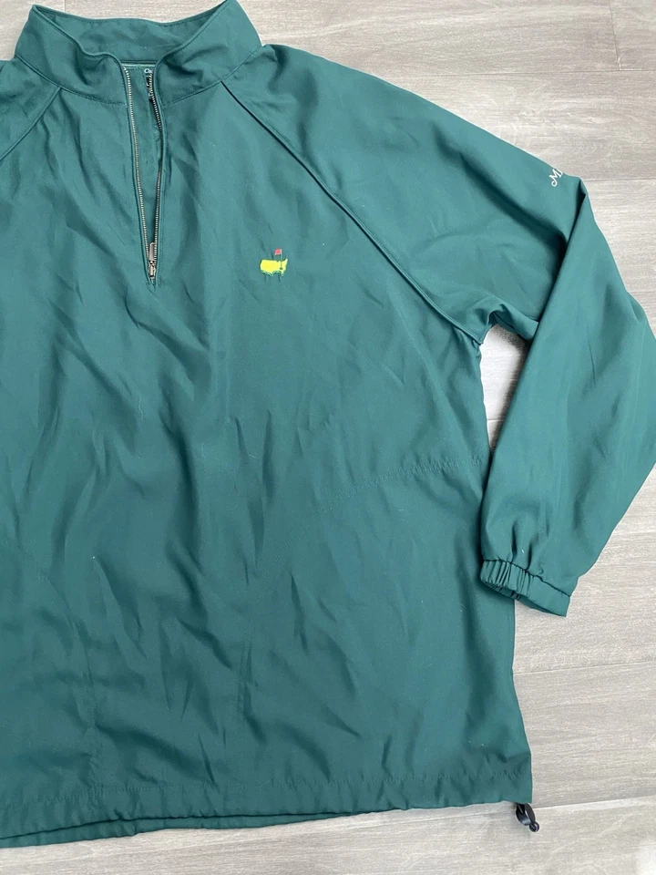 Chaqueta cortavientos Masters Tech para hombre XLarge verde Augusta National Golf 1/4 cremallera Foto 3 de 4