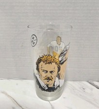 1990 Jack Lambert Pittsburgh Steelers McDonald's Coca-Cola Glass Art Rooney NFL