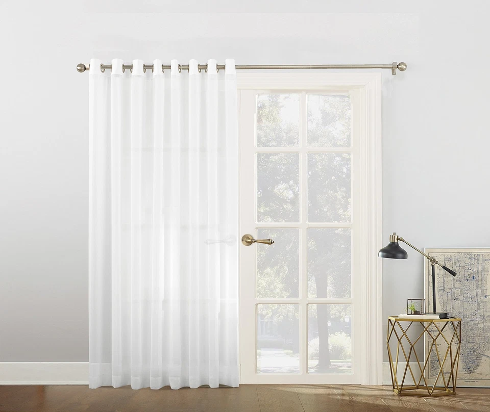Panel Cortina Puerta Patio Corredera Ojal Voile Emily Sheer, 100 x 84, Blanco Foto 4 de 4