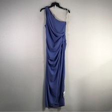 ASOS One Shoulder Drape Mid-Maxi Dress, Women's Size 4 - Blue