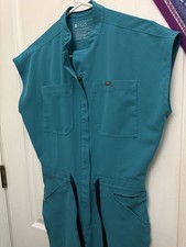 Figs Rafaela Cargo Jogger Scrub Jumpsuit XS Petite - Turquoise- SOLD OUT ONLiNE