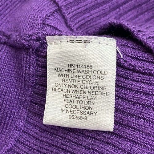 Liz Claiborne Womens Purple Dolman 3/4 Sleeve Open Front Cardigan Sweater Sz PM - Picture 4 of 4
