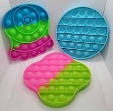 3x Pop It Fidget Sensory Stress Relief Kids Toys Anxiety Octopus 5"-6" Lot   