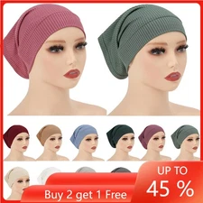 Indian Muslim Women Hats Beanie Hijab Turban Bonnet Wrap Head Cover Caps Islamic