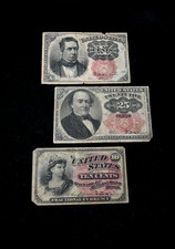 1860's United States Fractional Currency 10c, 10c, & 25c Notes
