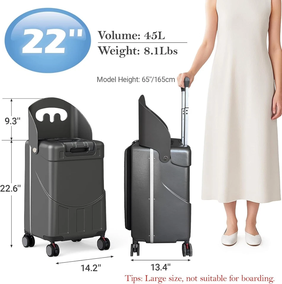 Kids Ride-On Suitcase Rolling Luggage Wheels Ages 3-8 Hard Shell - NIB - Image 3 of 4