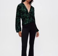 Maje Damen Bluse Pailletten Langarm GrüN V-Ausschnitt GanzjäHrig Gr. 36 S 1
