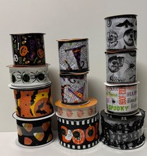 Halloween Craft Ribbon Spools Assorted Lot of 12 New
