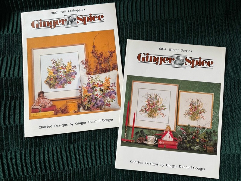 Two (2) Ginger & Spice Cross Stitch charts - Fall Crabapples & Winter Berries