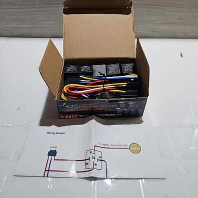Relaiskabelbaum, 5 Stück Autorelais 12V 5-polig Kabelbaum Buchse mit farblich beschriftetem Kabel