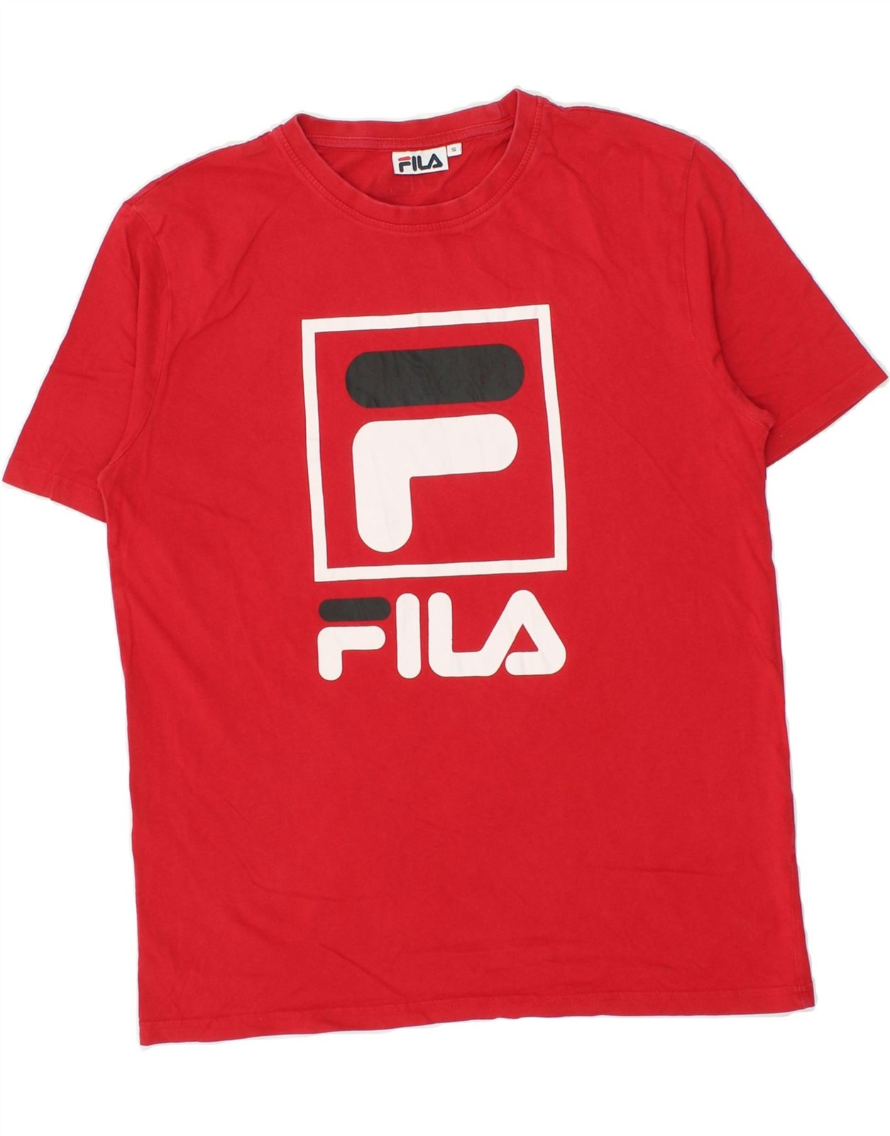 T shirt uomo FILA grafica top piccolo rosso cotone