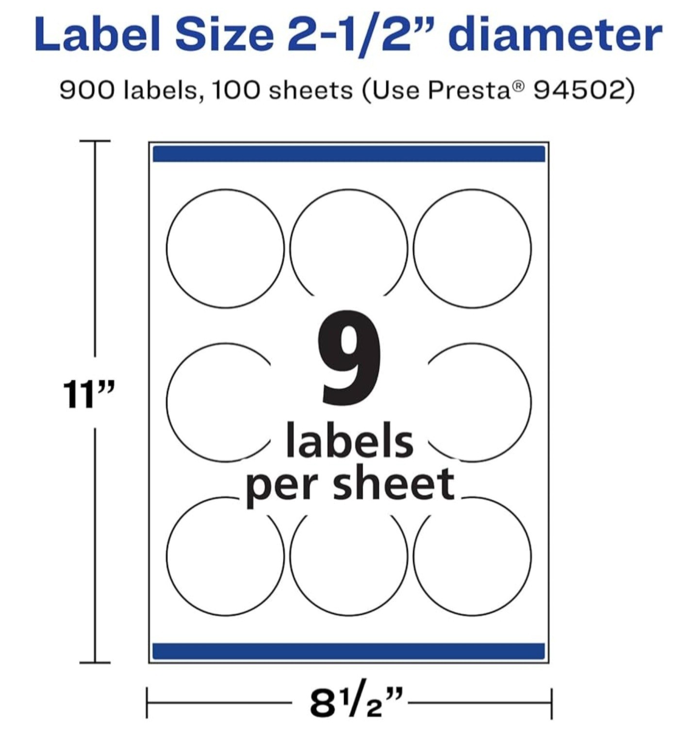Avery Sure Feed Waterproof Round Labels, 2.5" Diameter, 900 Total 