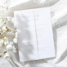 UNIQOOO 120 Pack Pre-Folded Vellum Jackets for 5x7 Invitations, Elegant Semi-Tra