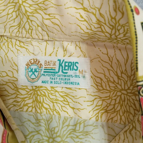 Batik Keris Shirt Mens M Short Sleeve Indonesia Abstract Dieties Festival Y2K - Picture 8 of 16