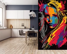3D Watercolor Girl A1003 Wallpaper Wall Murals Removable Self-adhesive Amy