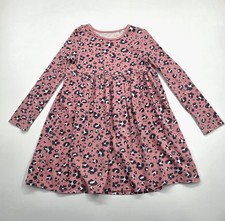 George Langarmkleid Mädchen Rosa Leopardenmuster Baumwolle Gr. 116-122