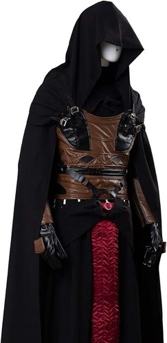 Cosplaysky Adults Cosplay Black/Red/Brown Tunic w/Hooded Robe Costume - Size L - 第 7/7 張圖片