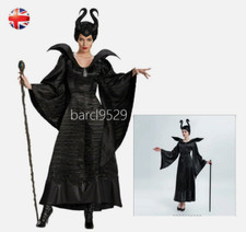Halloween Adult Women Maleficent Costume Fancy Dress Cosplay With Hat Hot Gifts