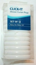 Maytex Click-It White Plastic Shower Curtain Rings Set of 12